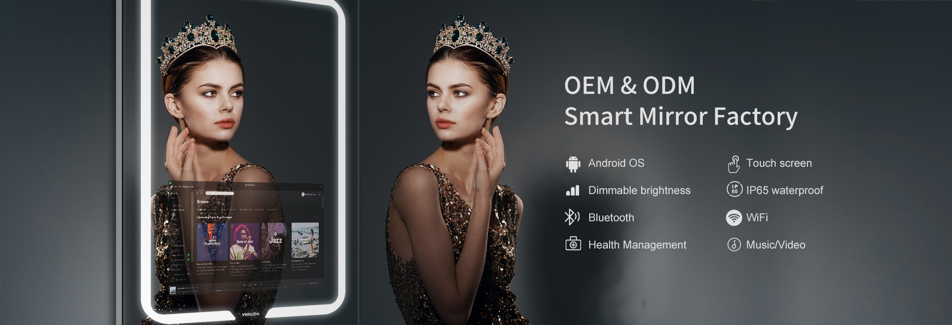 touch screen smart bathroom mirror
