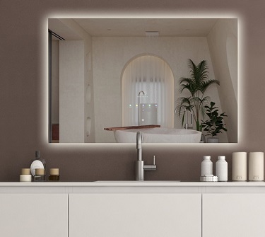 Espejo de baño inteligente retroiluminado personalizado