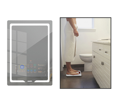 Báscula de grasa corporal en espejo de baño inteligente con wifi
