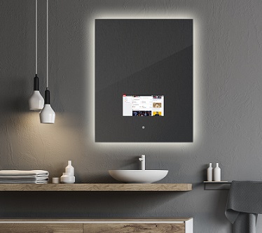 Espejo táctil con pantalla retroiluminada multifunción