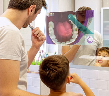 ¿Cómo funciona un cepillo de dientes inteligente en un espejo inteligente?