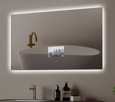 Imágenes en vivo del nuevo espejo inteligente del baño